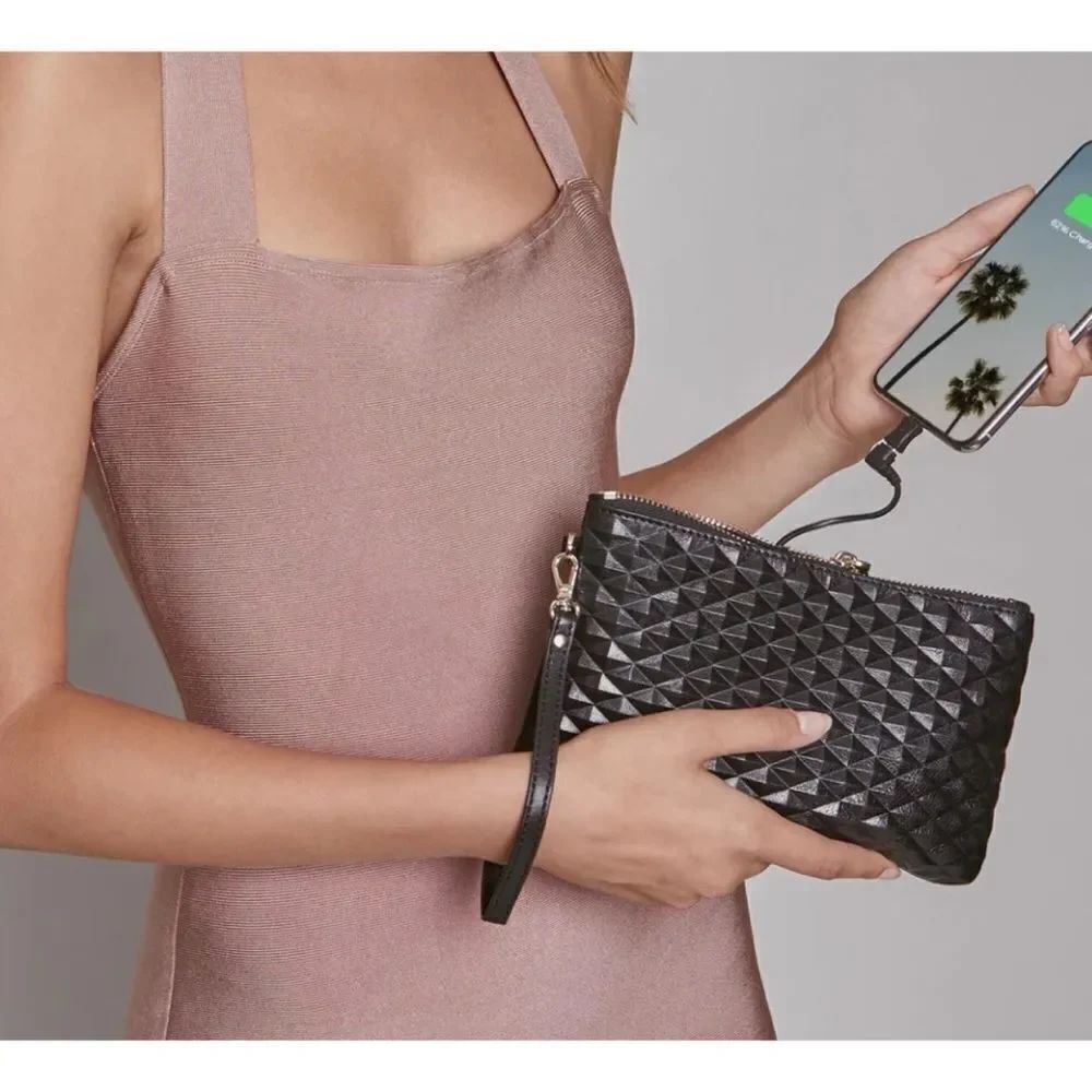 Hbutler Mighty Wristlet in Black Leather